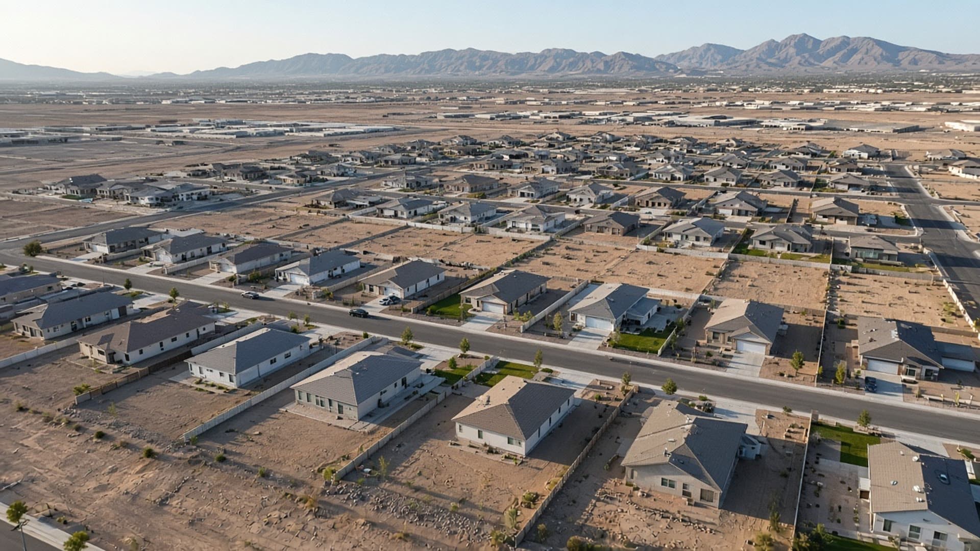 Aerial view of Northwest Las Vegas new construction near Homestead West zip code 89149