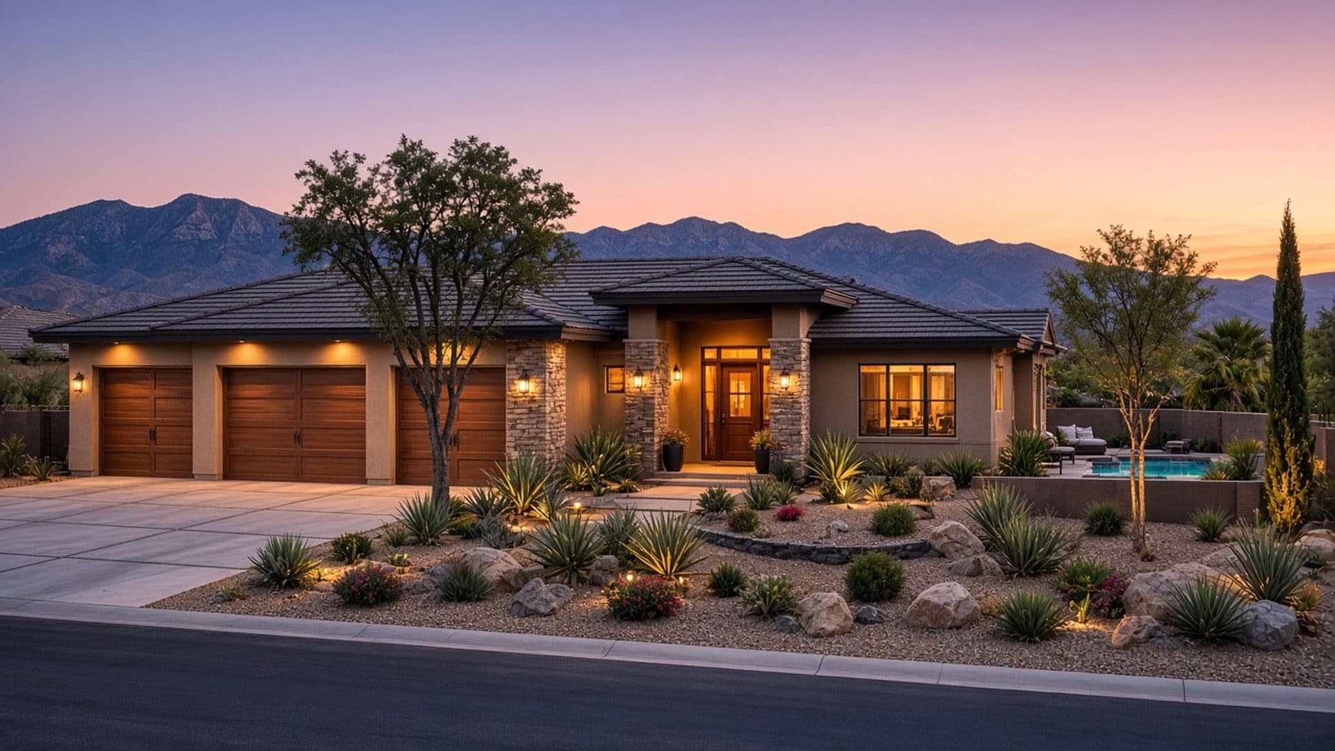 Luxury single-story ranch home on a pool-sized lot in Homestead West, Northwest Las Vegas from $910K — Price Comparison